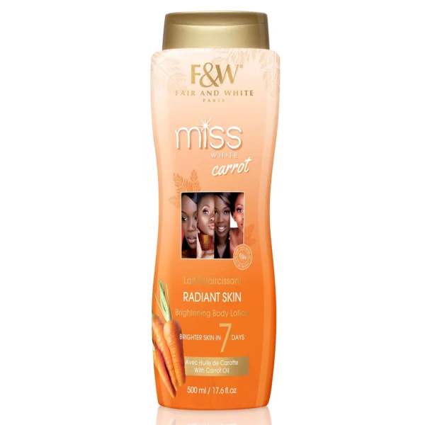 Fair and White Miss White Carrot Brightening Body Lotion - 500 ml / 16.9 Fl Oz